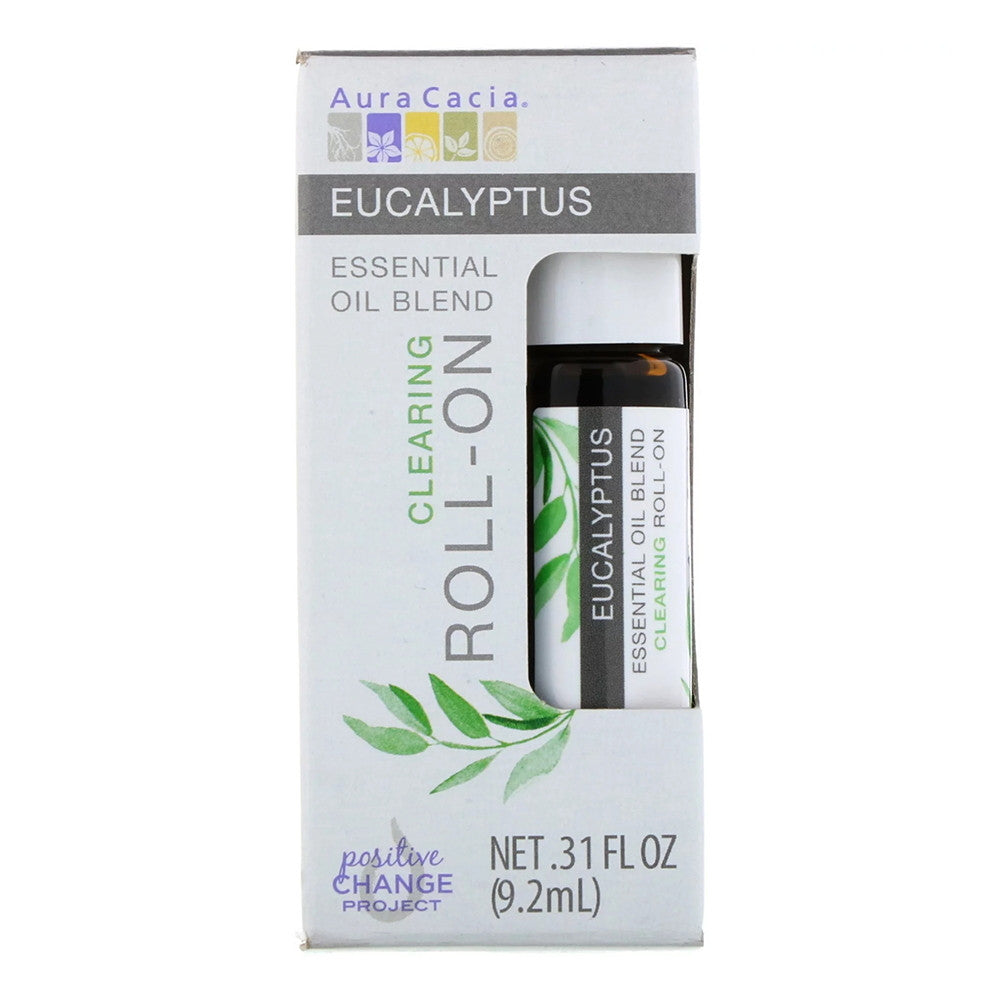 Aura Cacia Eucalyptus Essential Oil, Clearing Roll On, 0.31 Oz
